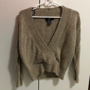 Forever 21 surplice brown /gray sweater